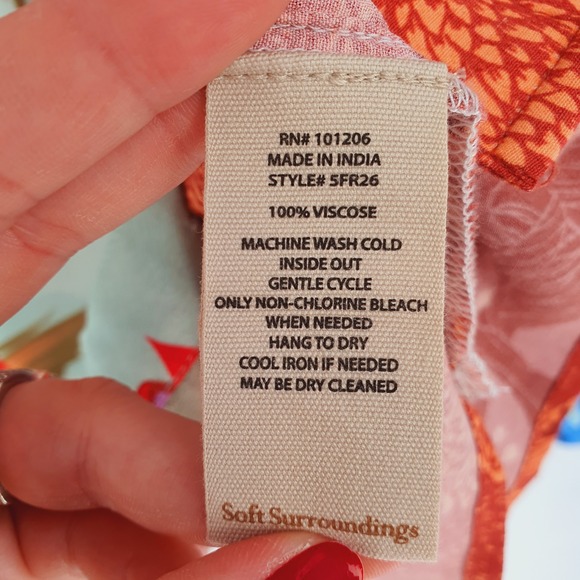 Soft Surroundings Hermosa Patchwork Floral Button Down Long Sleeve Blouse Sz 1X - Picture 11 of 11